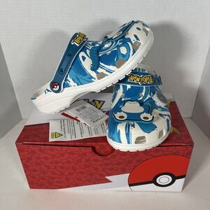 Crocs x Pokemon Snorlax Classic Clogs Womens Size 8 Blue White Comfort Shoes NEW